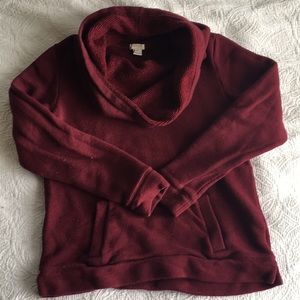 Deep Red Cowl Neck Sweatshirt